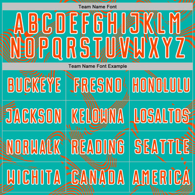 Custom Aqua Orange-White Curve Lines Sports Sublimation Soccer Uniform Jersey