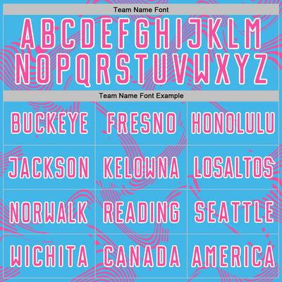 Custom Sky Blue Pink-White Curve Lines Sports Sublimation Soccer Uniform Jersey