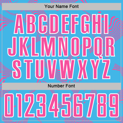 Custom Sky Blue Pink-White Curve Lines Sports Sublimation Soccer Uniform Jersey