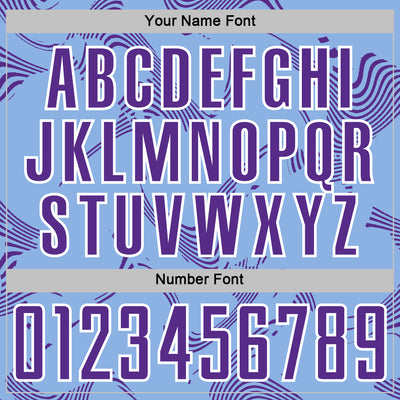 Custom Light Blue Purple-White Curve Lines Sports Sublimation Soccer Uniform Jersey