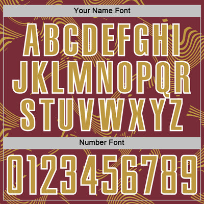 Custom Burgundy Old Gold-White Curve Lines Sports Sublimation Soccer Uniform Jersey