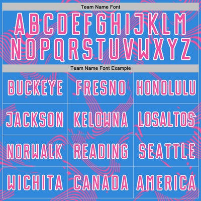 Custom Powder Blue Pink-White Curve Lines Sports Sublimation Soccer Uniform Jersey