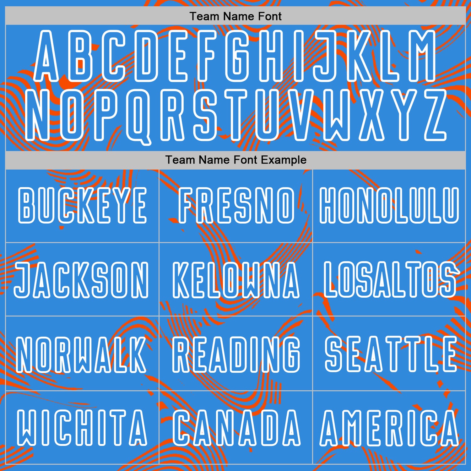 Custom Powder Blue Orange-White Curve Lines Sports Sublimation Soccer Uniform Jersey