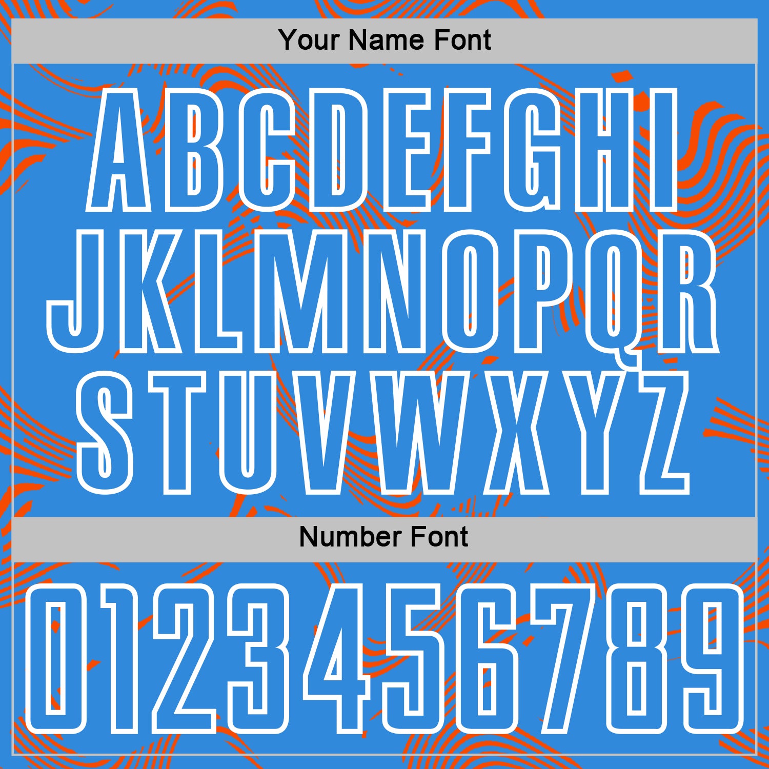 Custom Powder Blue Orange-White Curve Lines Sports Sublimation Soccer Uniform Jersey