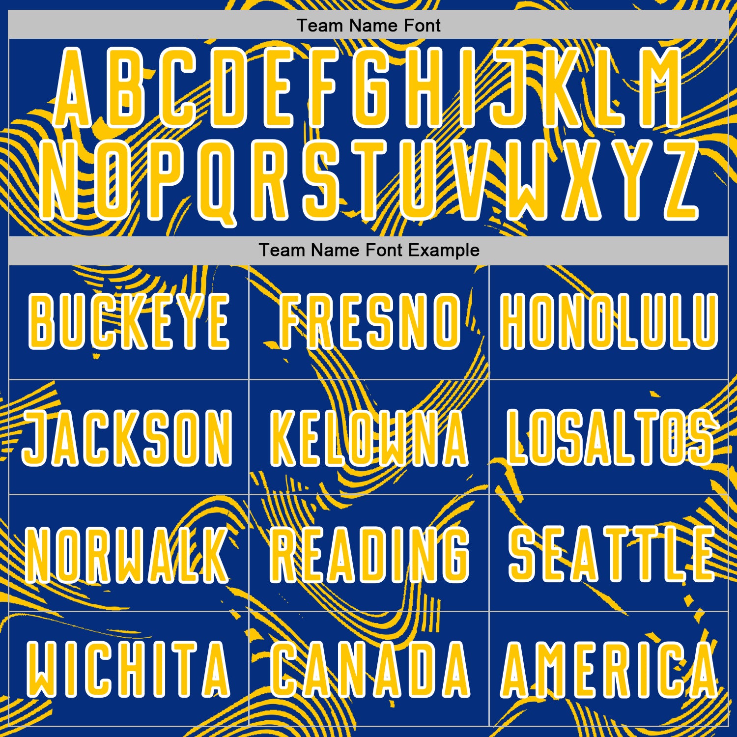 Custom Royal Yellow-White Curve Lines Sports Sublimation Soccer Uniform Jersey