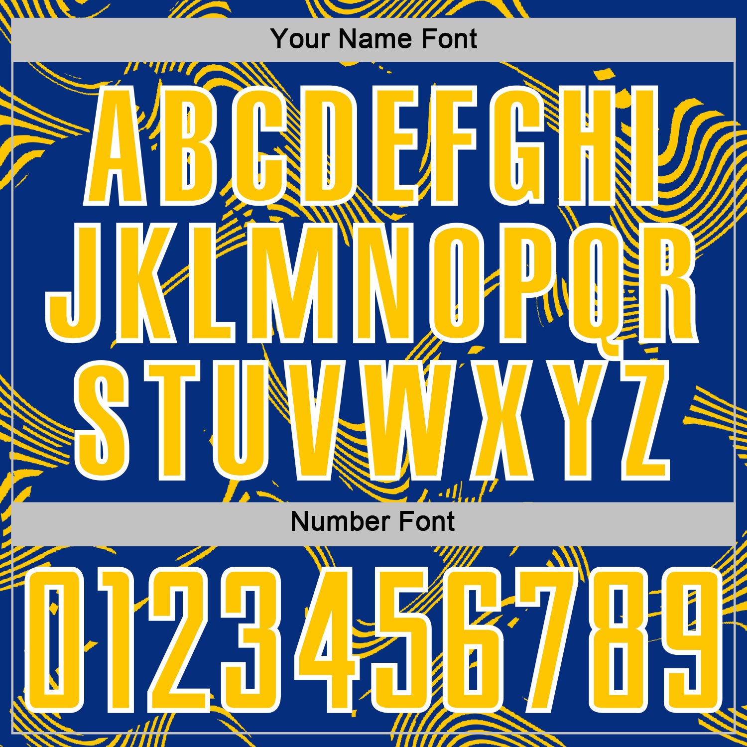 Custom Royal Yellow-White Curve Lines Sports Sublimation Soccer Uniform Jersey