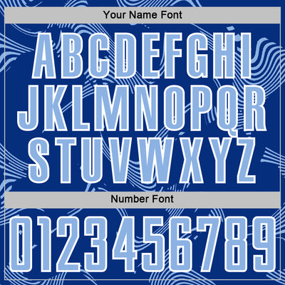 Custom Royal Light Blue-White Curve Lines Sports Sublimation Soccer Uniform Jersey