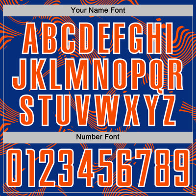 Custom Royal Orange-White Curve Lines Sports Sublimation Soccer Uniform Jersey