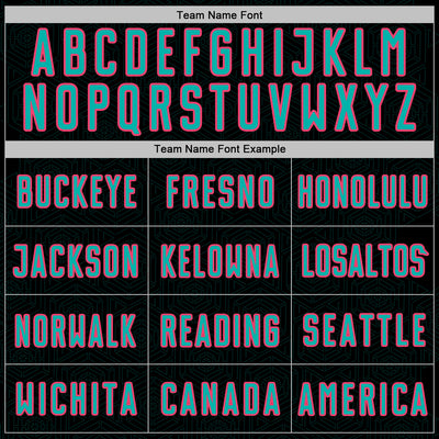 Custom Black Aqua-Neon Pink Geometric Shape Sports Sublimation Soccer Uniform Jersey