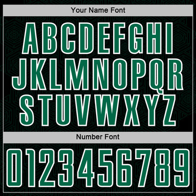Custom Black Kelly Green-White Geometric Shape Sports Sublimation Soccer Uniform Jersey
