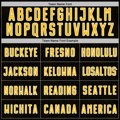 Custom Black Gold-White Geometric Shape Sports Sublimation Soccer Uniform Jersey