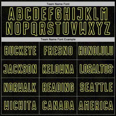 Custom Black Neon Yellow Geometric Shape Sports Sublimation Soccer Uniform Jersey