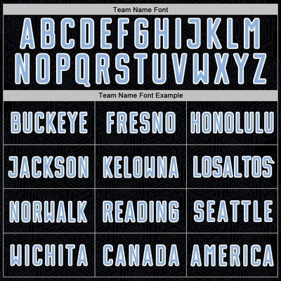 Custom Black Light Blue-White Geometric Shape Sports Sublimation Soccer Uniform Jersey