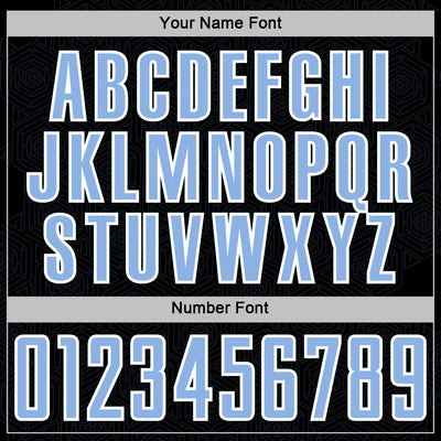 Custom Black Light Blue-White Geometric Shape Sports Sublimation Soccer Uniform Jersey