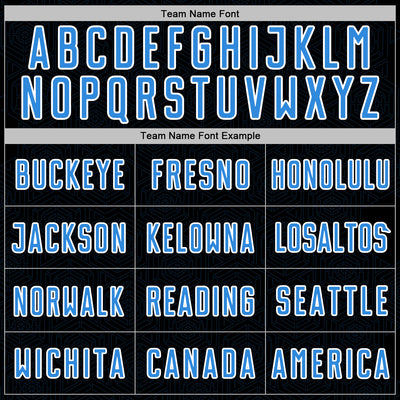 Custom Black Powder Blue-White Geometric Shape Sports Sublimation Soccer Uniform Jersey