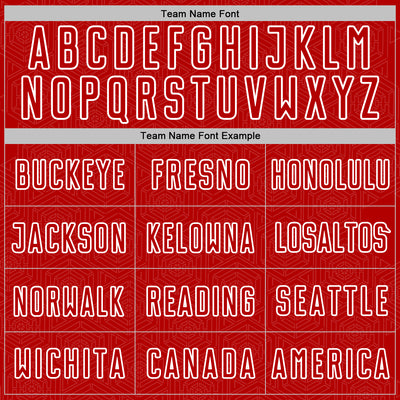 Custom Red White Geometric Shape Sports Sublimation Soccer Uniform Jersey