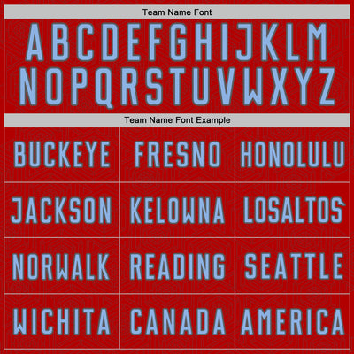 Custom Red Light Blue-Steel Gray Geometric Shape Sports Sublimation Soccer Uniform Jersey