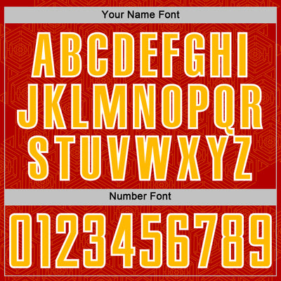 Custom Red Gold-White Geometric Shape Sports Sublimation Soccer Uniform Jersey