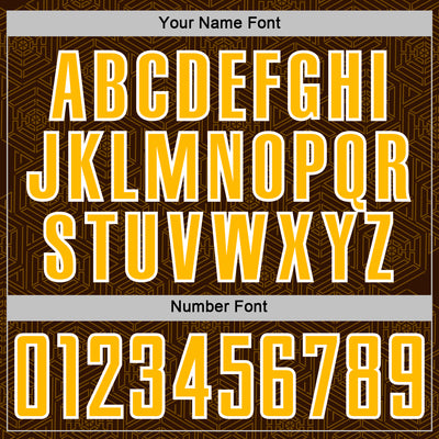 Custom Brown Gold-White Geometric Shape Sports Sublimation Soccer Uniform Jersey