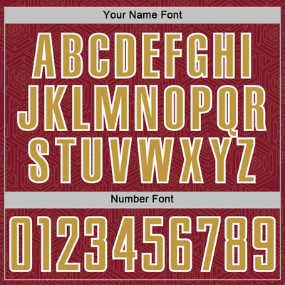 Custom Crimson Old Gold-White Geometric Shape Sports Sublimation Soccer Uniform Jersey