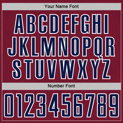 Custom Crimson Navy-White Geometric Shape Sports Sublimation Soccer Uniform Jersey