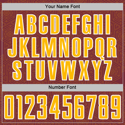 Custom Burgundy Gold-White Geometric Shape Sports Sublimation Soccer Uniform Jersey