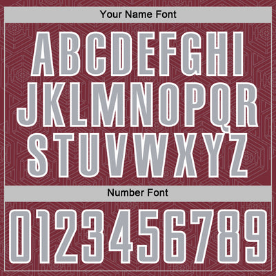 Custom Burgundy Gray-White Geometric Shape Sports Sublimation Soccer Uniform Jersey