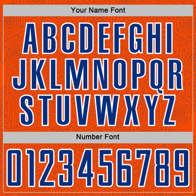 Custom Orange Royal-White Geometric Shape Sports Sublimation Soccer Uniform Jersey