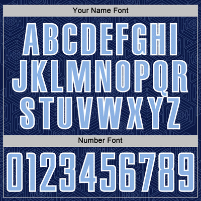 Custom Navy Light Blue-White Geometric Shape Sports Sublimation Soccer Uniform Jersey