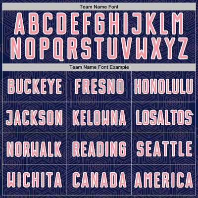 Custom Navy Medium Pink-White Geometric Shape Sports Sublimation Soccer Uniform Jersey