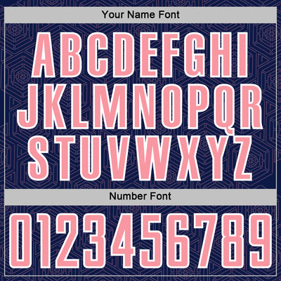 Custom Navy Medium Pink-White Geometric Shape Sports Sublimation Soccer Uniform Jersey