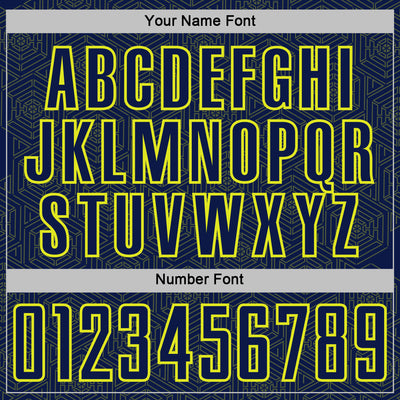 Custom Navy Neon Yellow Geometric Shape Sports Sublimation Soccer Uniform Jersey