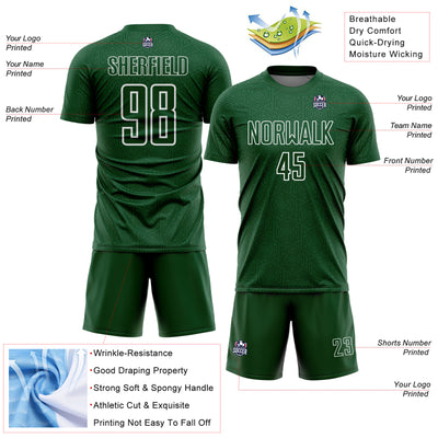 Custom Green White Geometric Shape Sports Sublimation Soccer Uniform Jersey