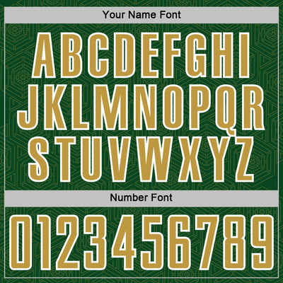 Custom Green Old Gold-White Geometric Shape Sports Sublimation Soccer Uniform Jersey