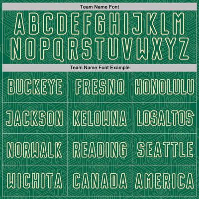 Custom Kelly Green Cream Geometric Shape Sports Sublimation Soccer Uniform Jersey