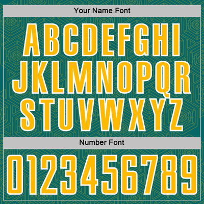 Custom Teal Gold-White Geometric Shape Sports Sublimation Soccer Uniform Jersey