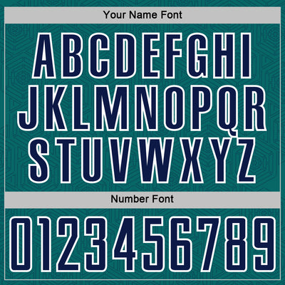 Custom Teal Navy-White Geometric Shape Sports Sublimation Soccer Uniform Jersey