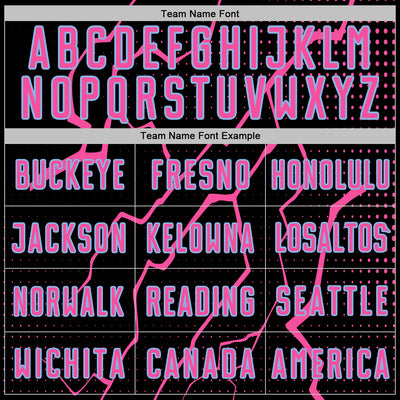 Custom Black Pink-Light Blue Lightning Sports Sublimation Soccer Uniform Jersey