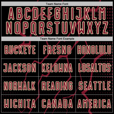 Custom Black Crimson-Cream Lightning Sports Sublimation Soccer Uniform Jersey