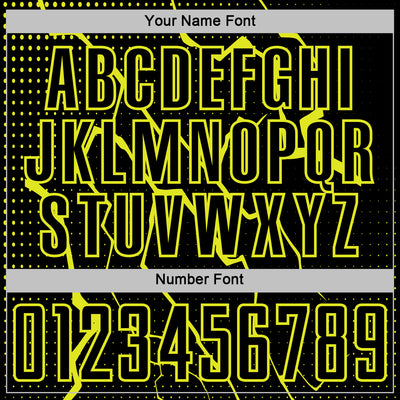 Custom Black Neon Yellow Lightning Sports Sublimation Soccer Uniform Jersey