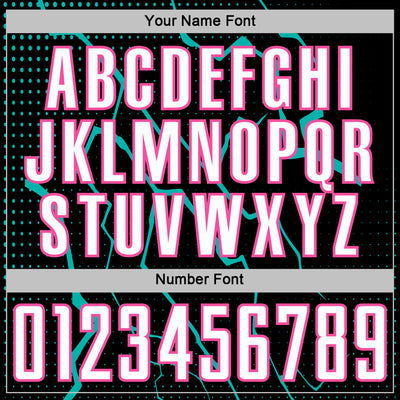 Custom Black White Aqua-Pink Lightning Sports Sublimation Soccer Uniform Jersey