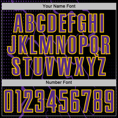 Custom Black Purple-Yellow Lightning Sports Sublimation Soccer Uniform Jersey