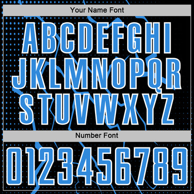 Custom Black Powder Blue-White Lightning Sports Sublimation Soccer Uniform Jersey