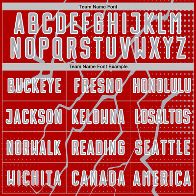 Custom Red Gray-White Lightning Sports Sublimation Soccer Uniform Jersey