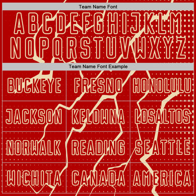 Custom Red Cream Lightning Sports Sublimation Soccer Uniform Jersey