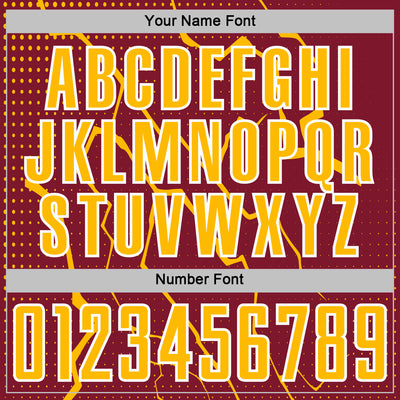 Custom Crimson Gold-White Lightning Sports Sublimation Soccer Uniform Jersey