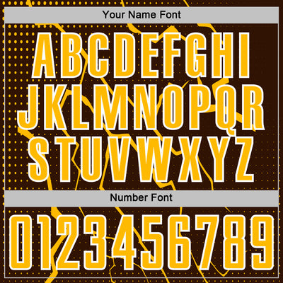 Custom Brown Gold-White Lightning Sports Sublimation Soccer Uniform Jersey