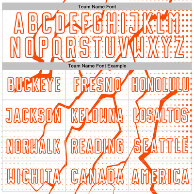 Custom White Orange Lightning Sports Sublimation Soccer Uniform Jersey