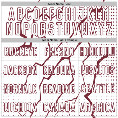 Custom White Burgundy Lightning Sports Sublimation Soccer Uniform Jersey