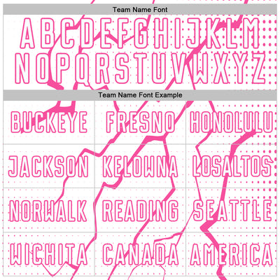 Custom White Pink Lightning Sports Sublimation Soccer Uniform Jersey